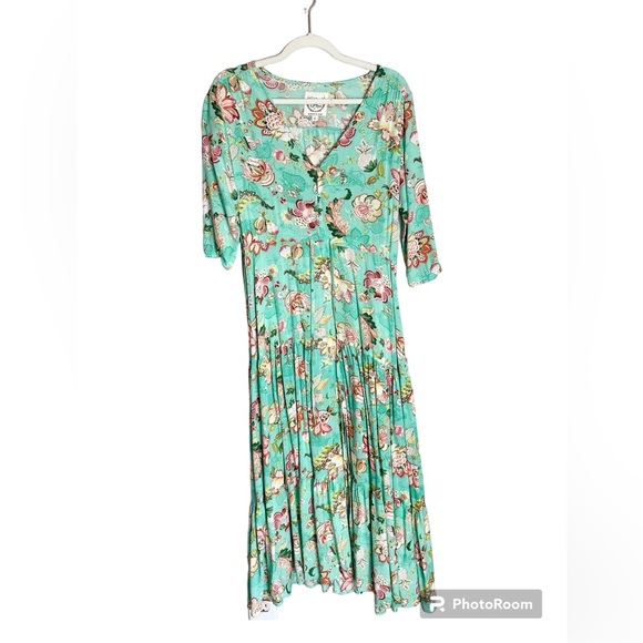 Sunday Mi Amor Anthropology Floral Print Maxi Dress Size S - Picture 2 of 8